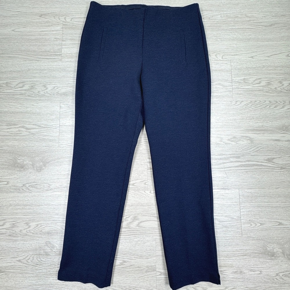 Chico's Women's Ankle Pants Navy Blue Size 0.5 Pull On Ponte Knit Minimalist
